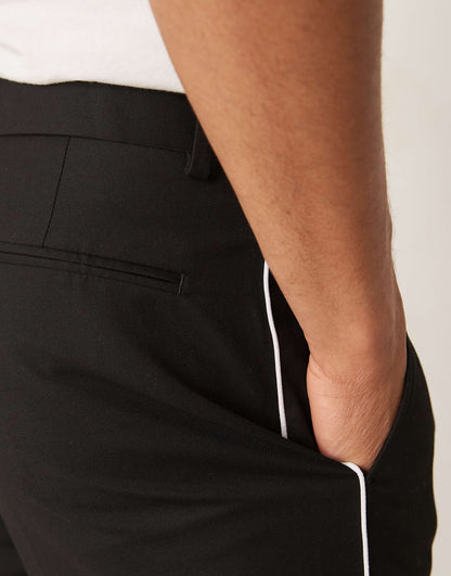 Smart Tapered Trousers With Side Piping