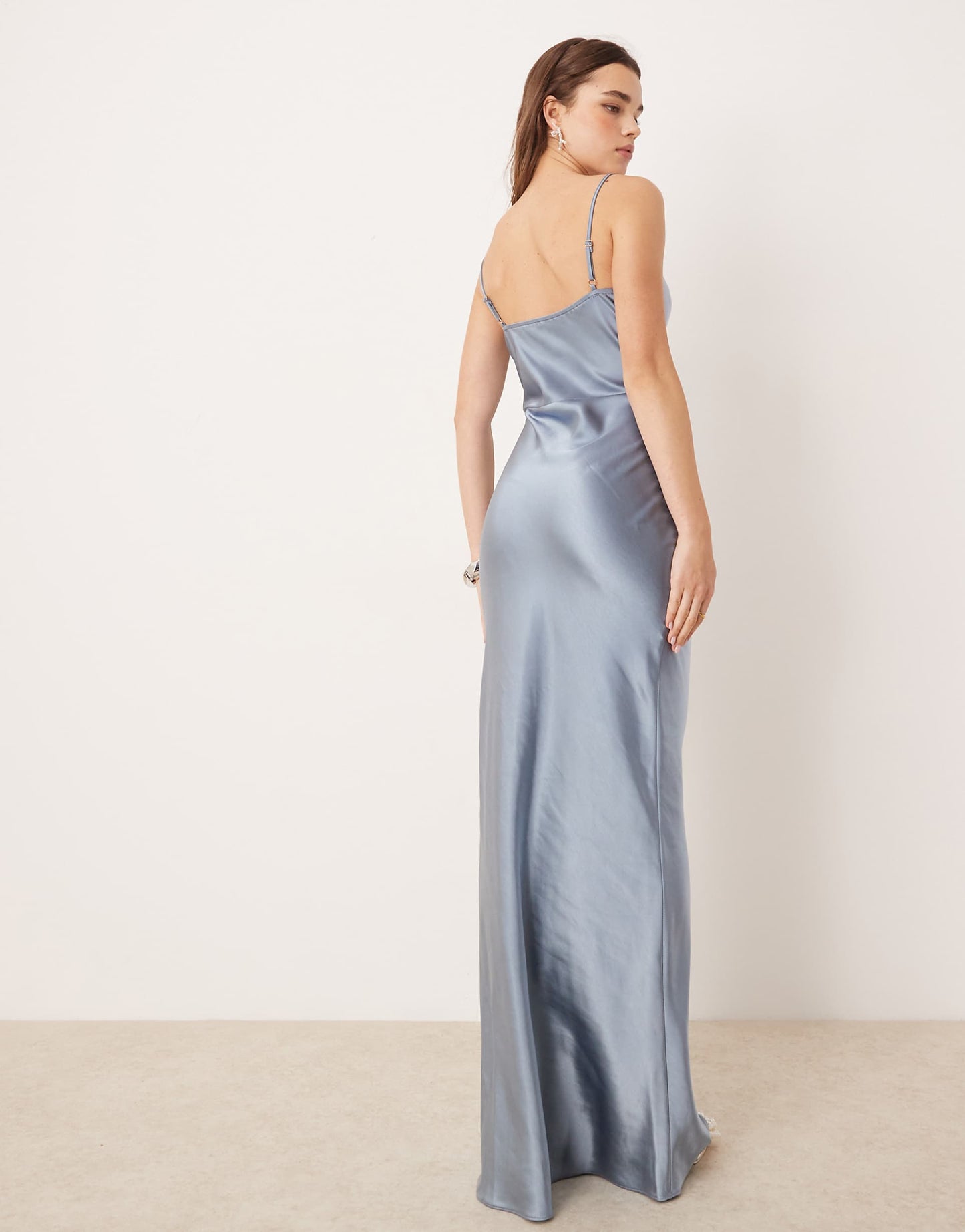 Bridesmaid Keisha Cowl Neck Satin Maxi Dress