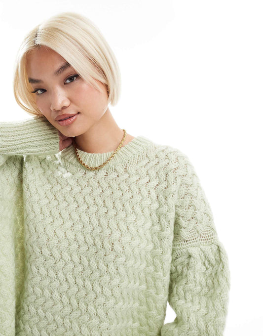 Knitted Balloon Sleeve Jumper