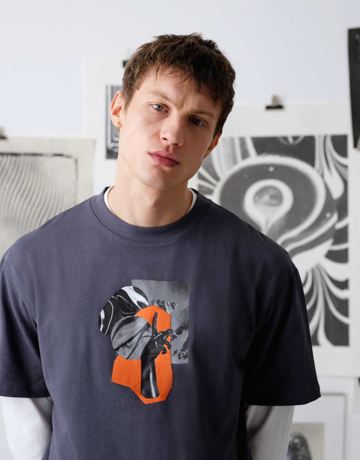Premium Heavyweight Oversized Fit T-Shirt With Hand Print And Embroidery