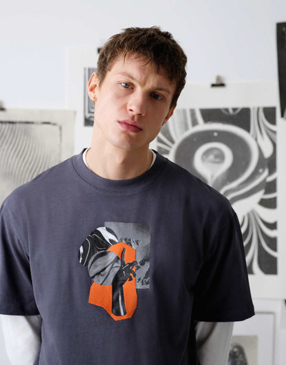 Premium Heavyweight Oversized Fit T-Shirt With Hand Print And Embroidery
