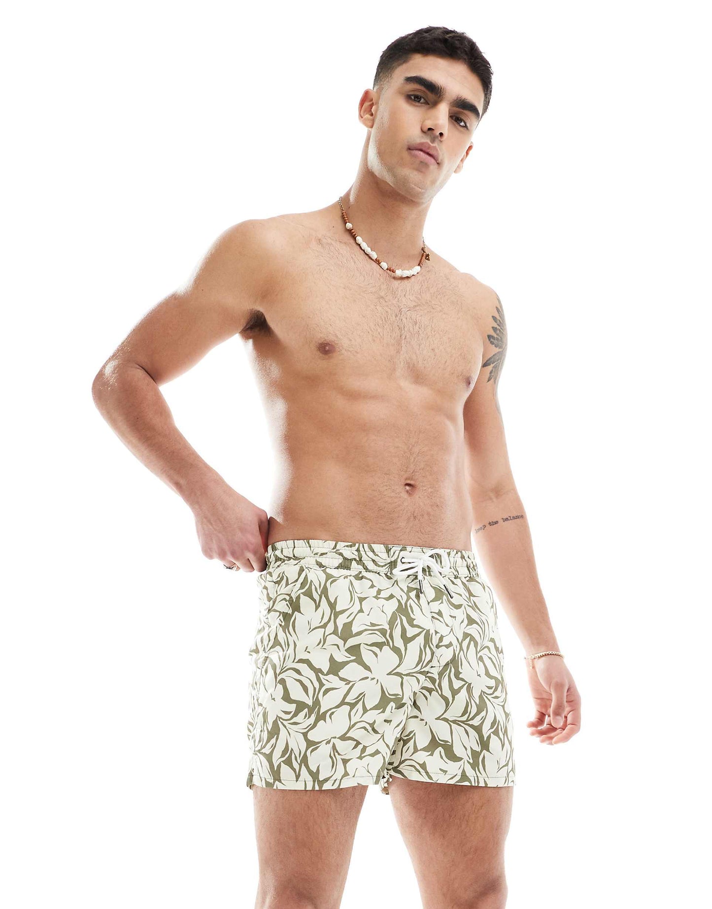 Floral Abstact Print Swim Shorts