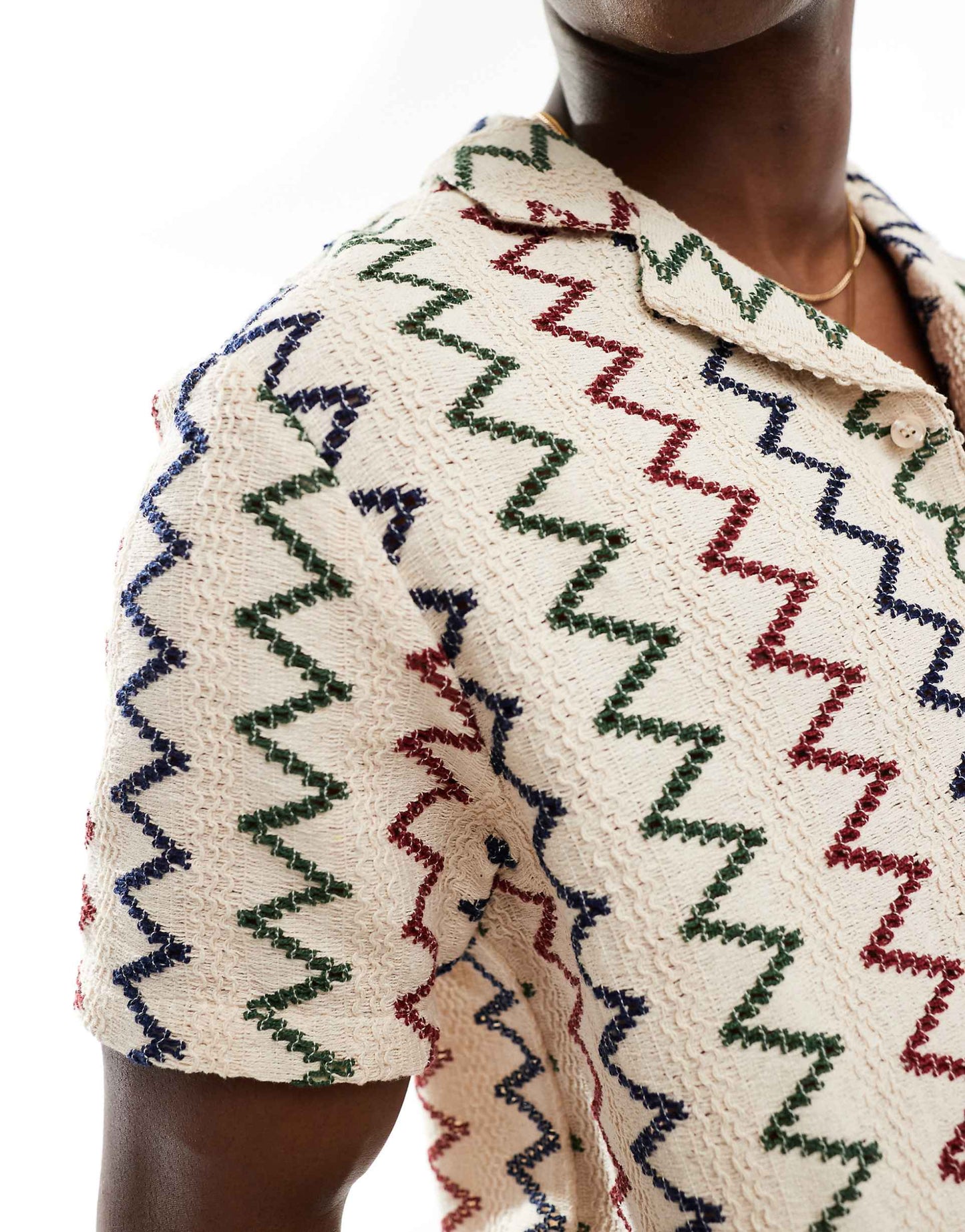 Crochet Short Sleeve Beach Shirt