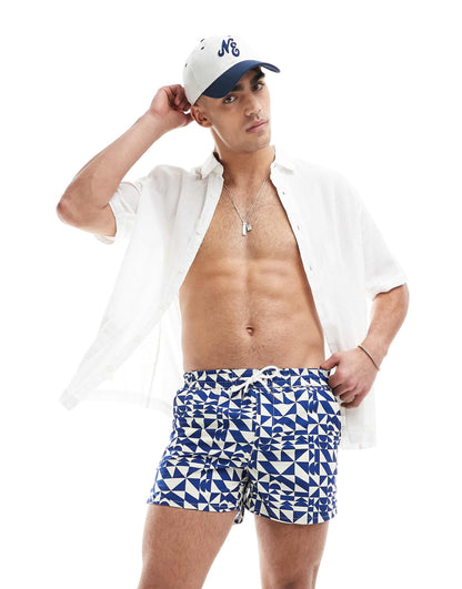 Abstract Print Swim Shorts