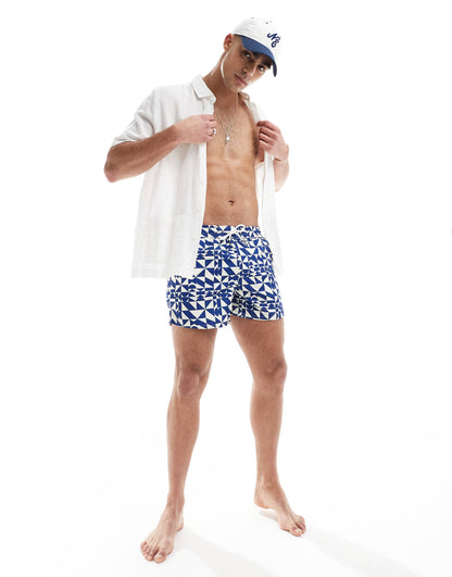 Abstract Print Swim Shorts