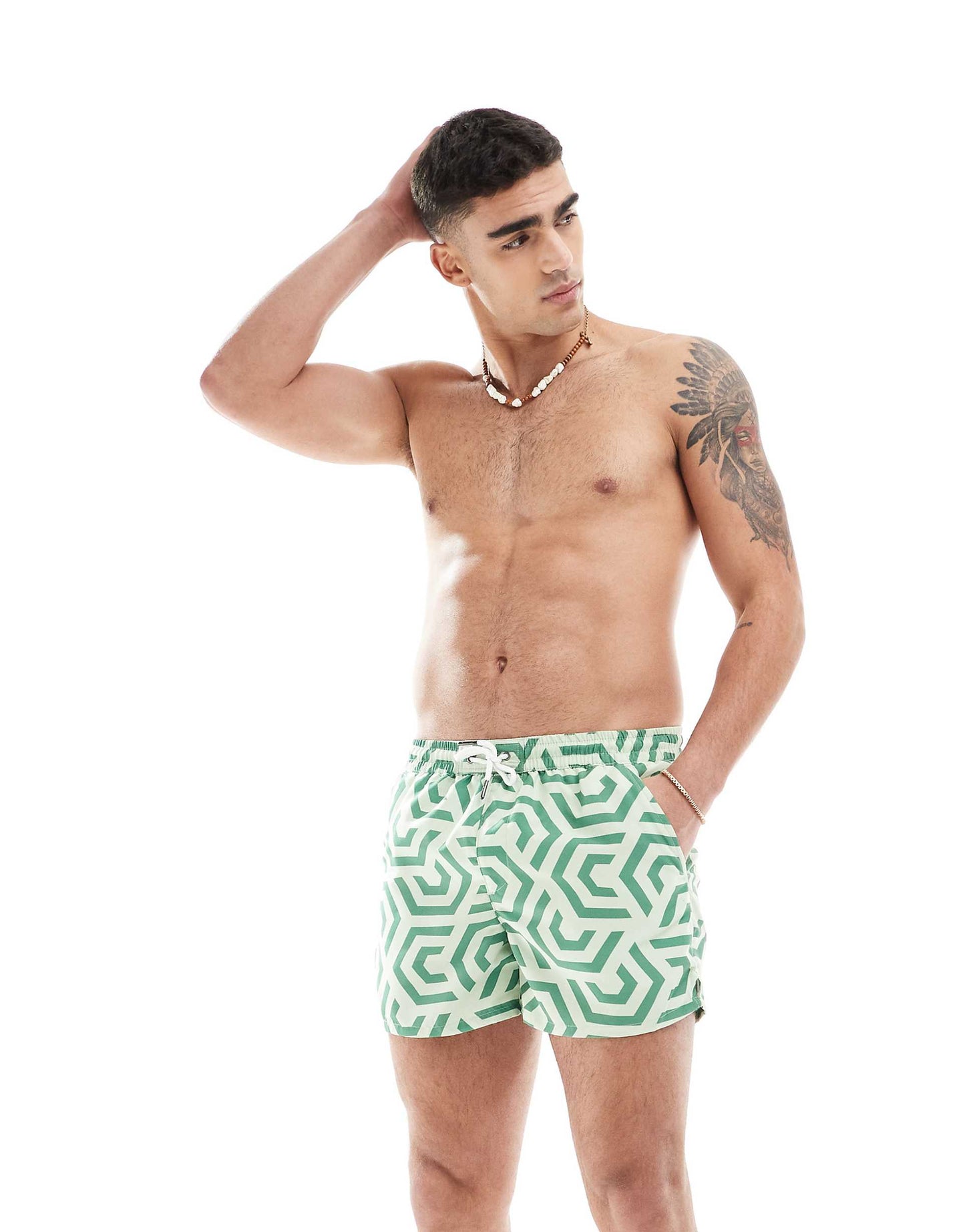 Large Geo Print Swim Shorts