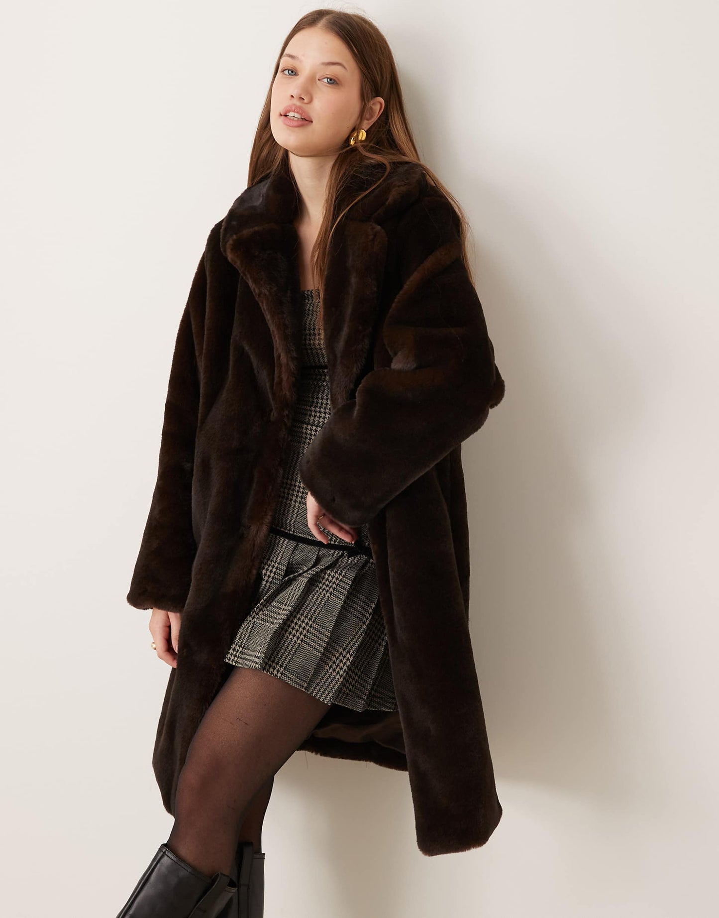 Longline Faux Fur Coat