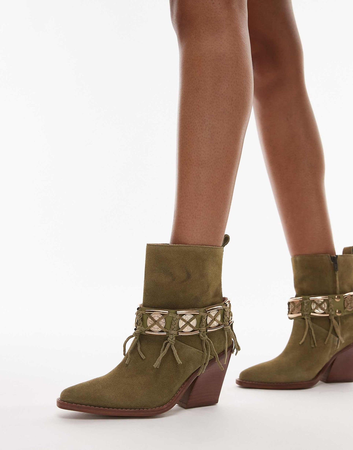 New-Kole Fringe Western Ankle Boots