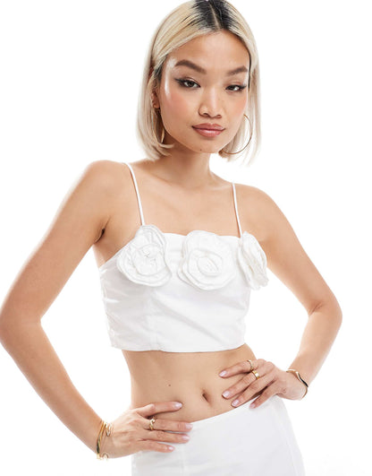 3D Corsage Crop Top
