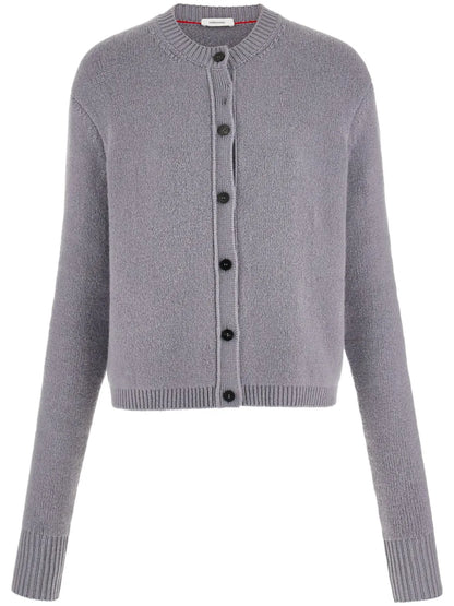 Logo-Plaque Crew-Neck Cardigan