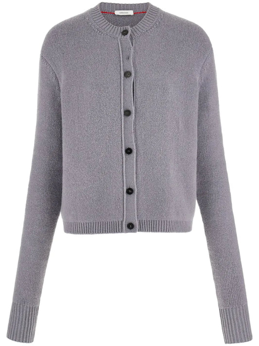 Logo-Plaque Crew-Neck Cardigan