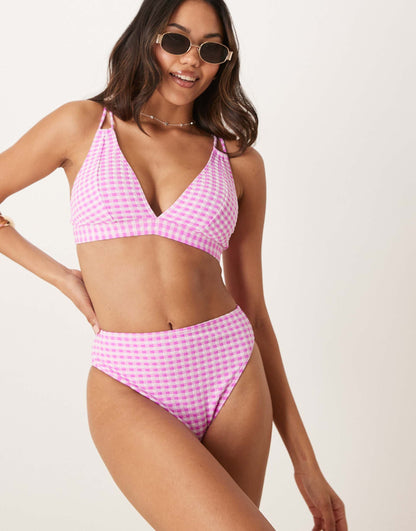 Fuller Bust Textured Gingham Bikini