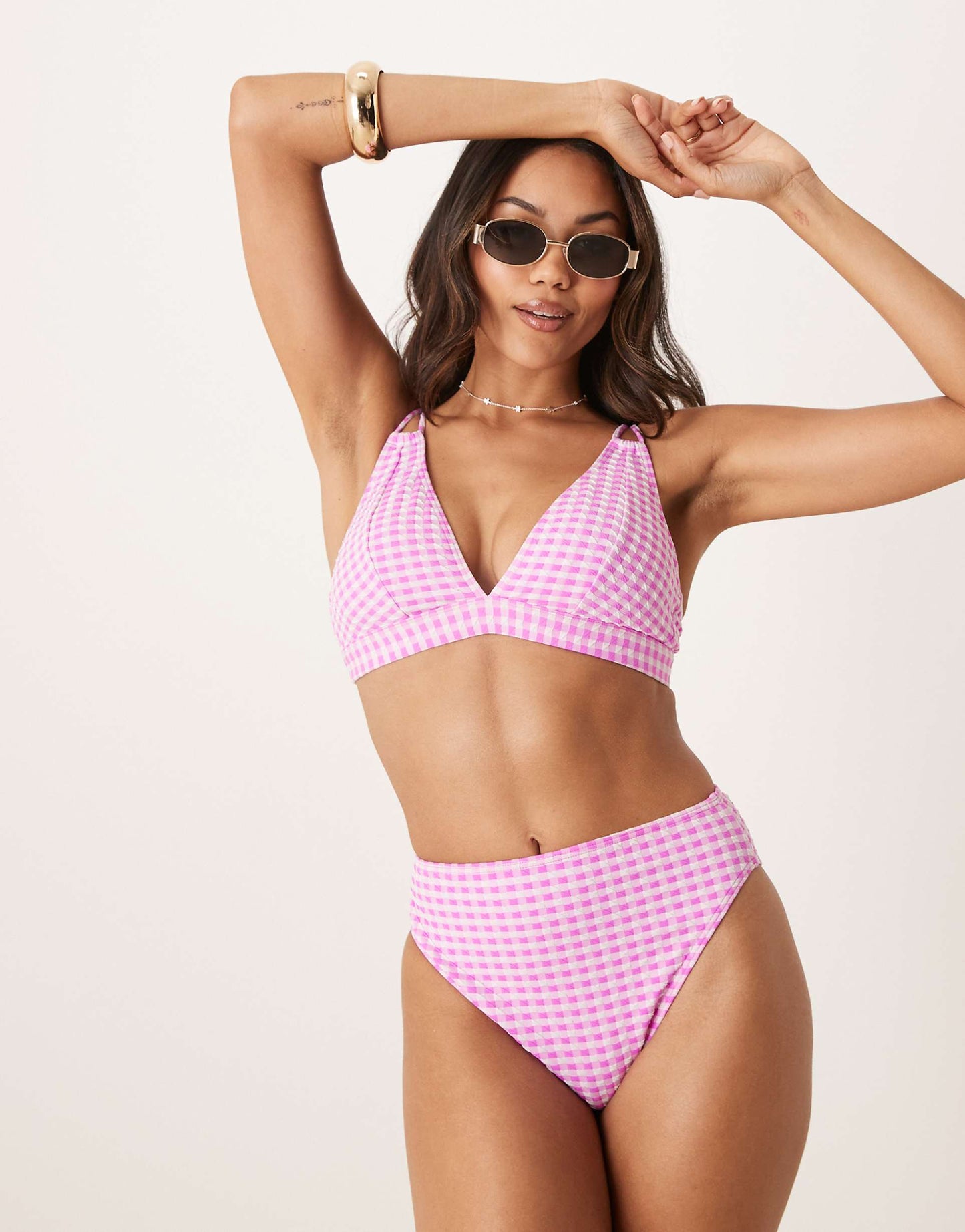 Fuller Bust Textured Gingham Bikini