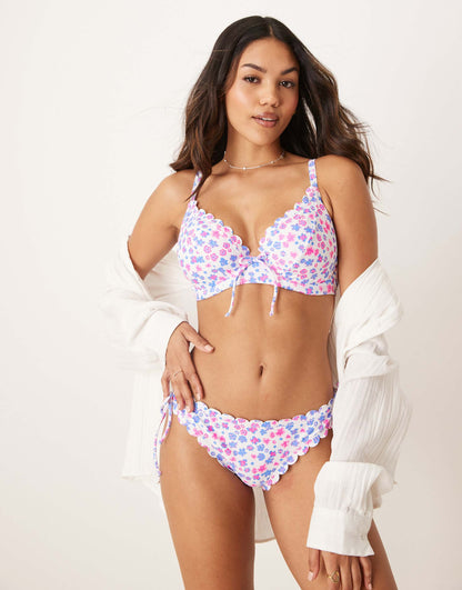 Fuller Bust Scallop Ditsy Floral Bikini