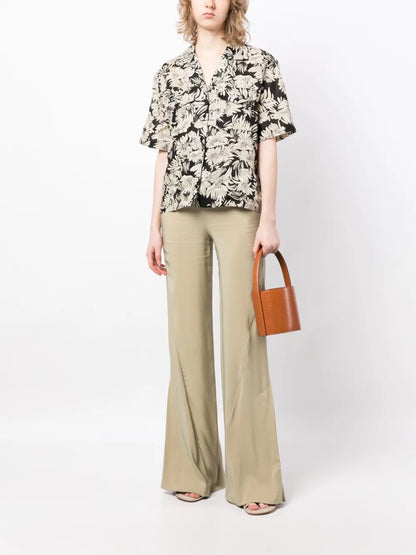 Floral-Print Linen Shirt