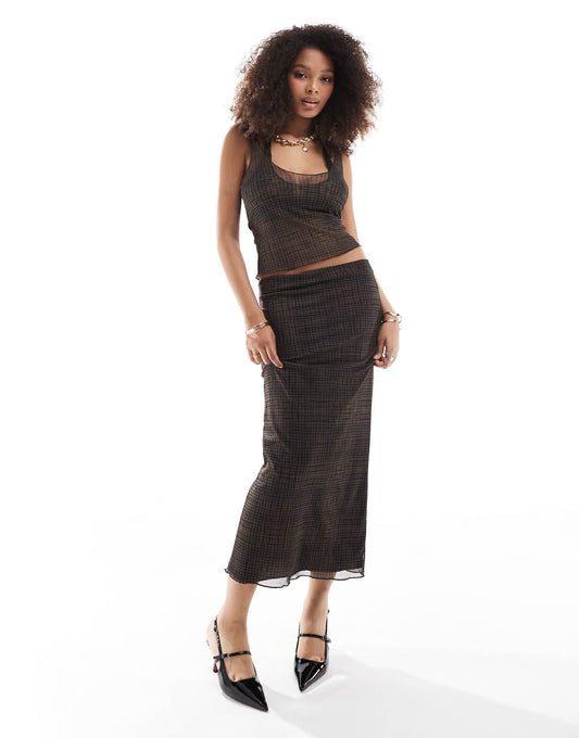 Mesh Maxi Skirt Co-Ord