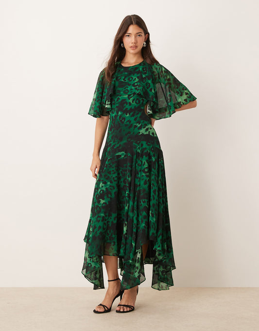Open Back Ruffle Maxi Dress