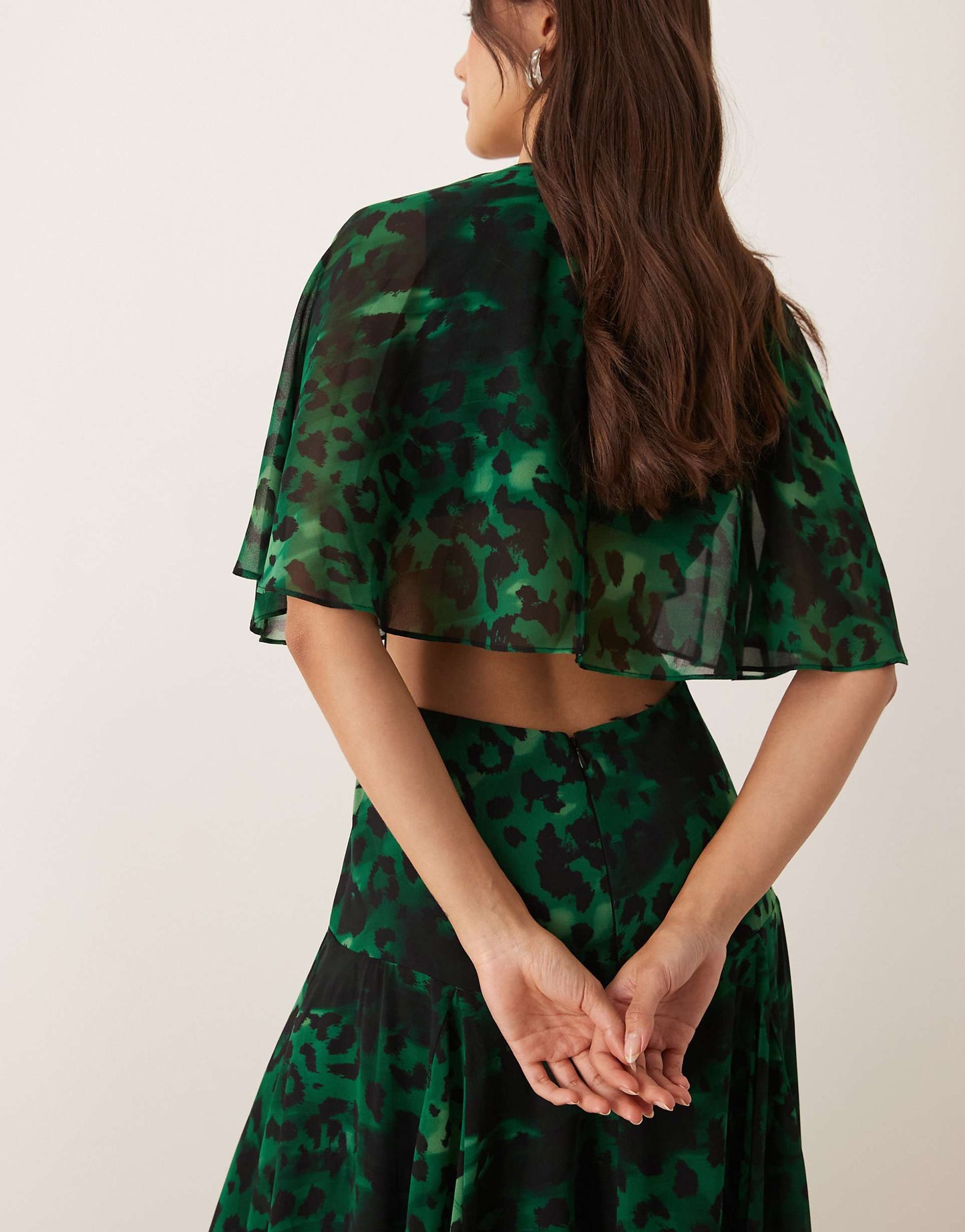 Open Back Ruffle Maxi Dress