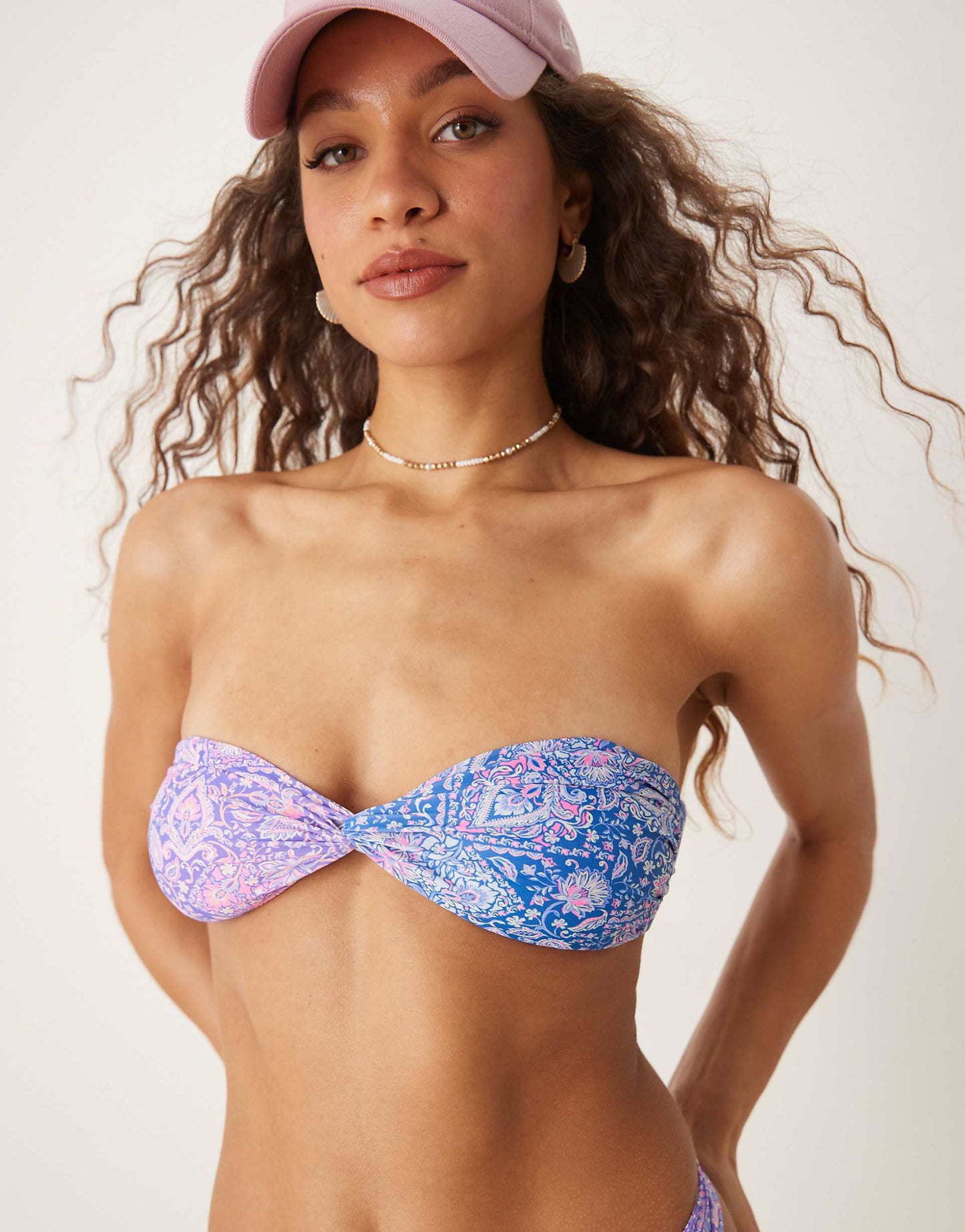 Lilac Moon Twist Bandeau Bikini Top