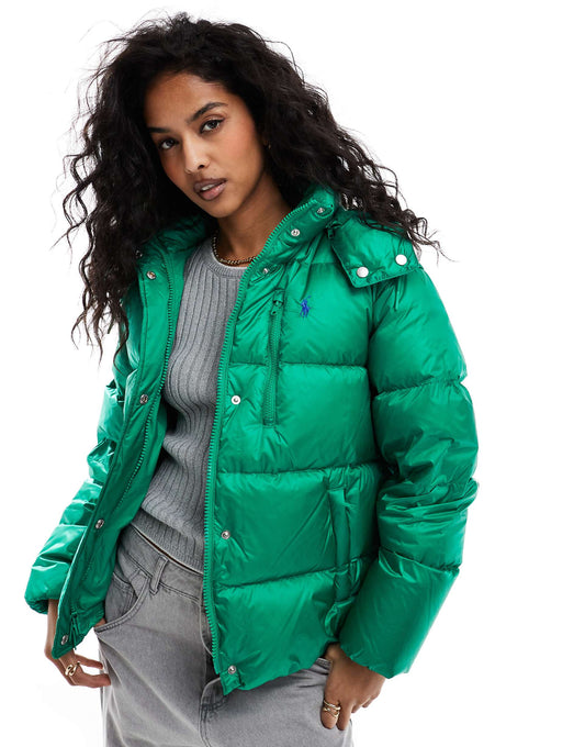 Down Puffer Jacket With Logo