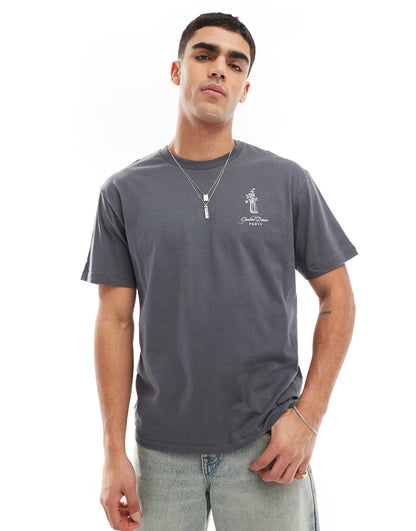 Oversized T-Shirt With Dinner Party Print