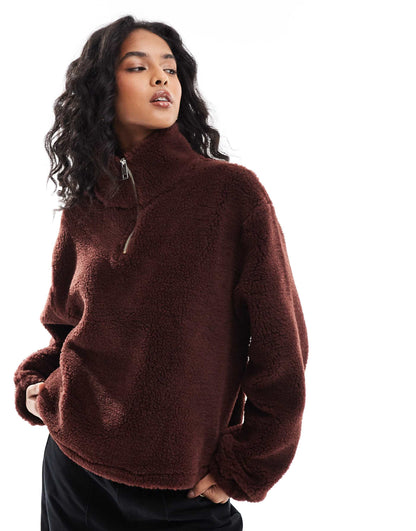 Borg Quarter Zip Through Fleece