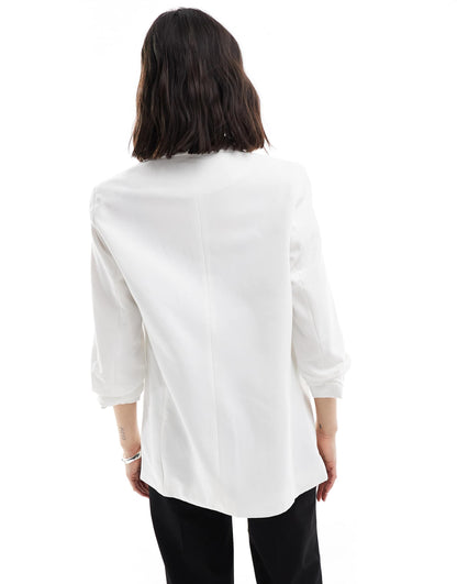 Ruched Sleeve Blazer