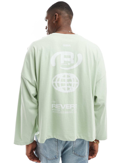 Extreme Oversized Cropped T-Shirt With Street Back Print