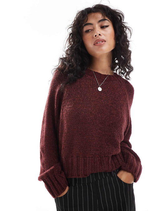 Knitted Crew Neck Loose Knit Jumper