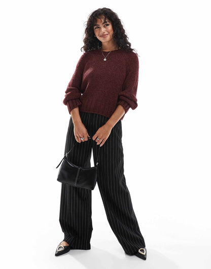 Knitted Crew Neck Loose Knit Jumper