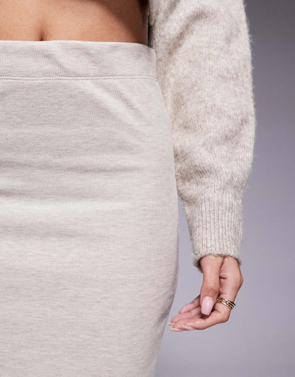 Jersey Rib Midi Skirt