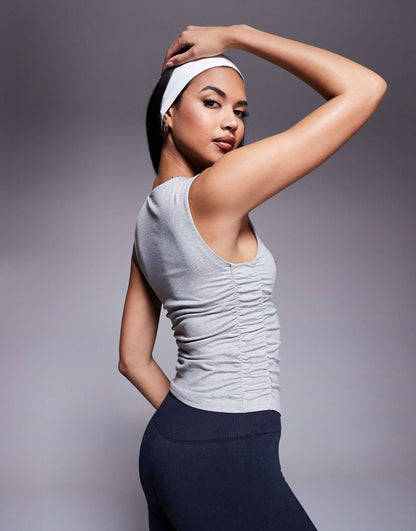 Ruched Side Vest With Inner Bra