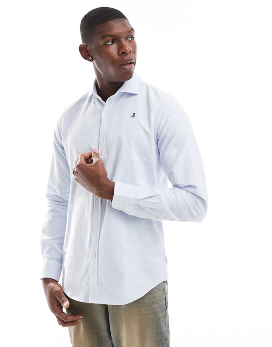 Oxford Peach Shirt In Sky Blue