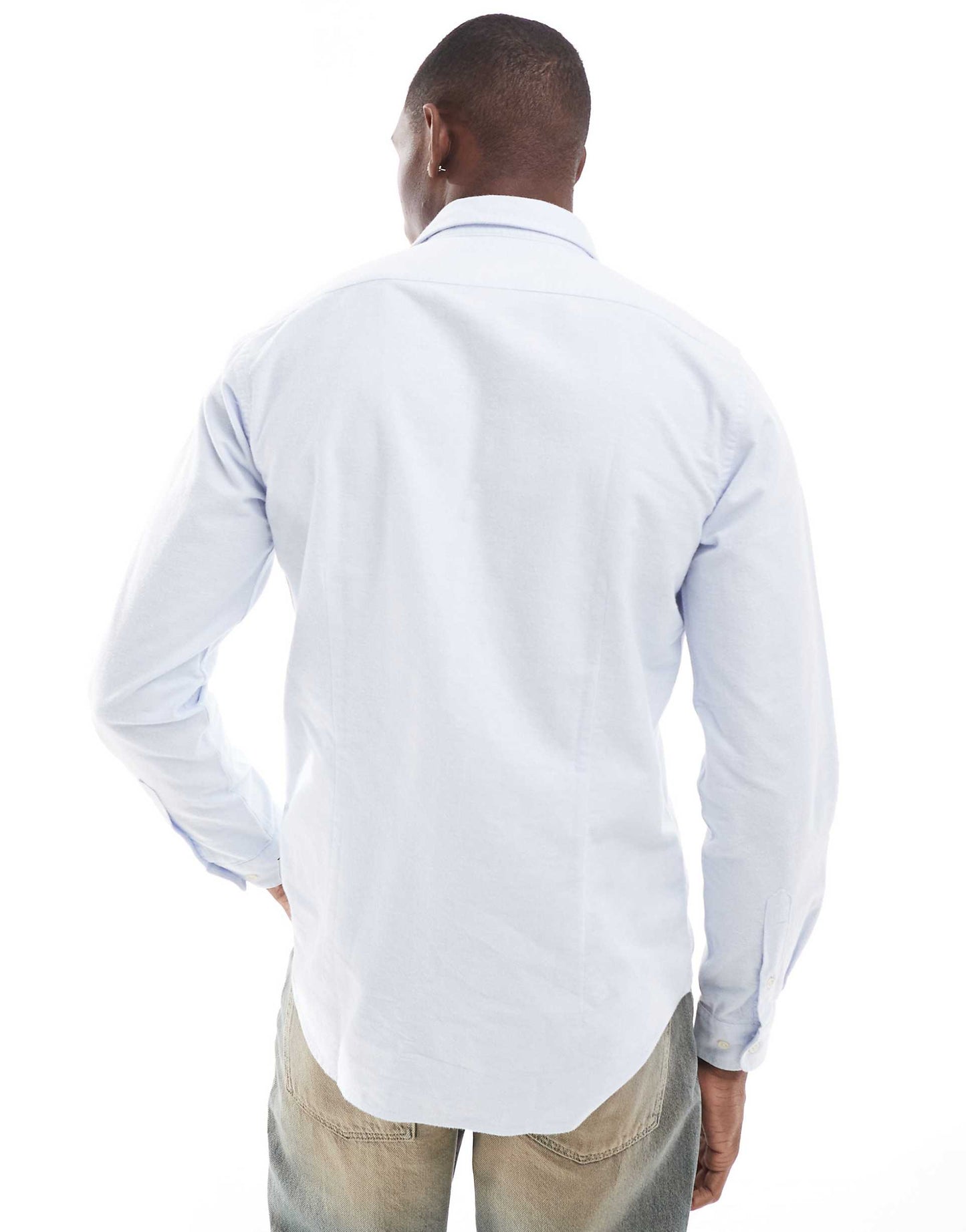 Oxford Peach Shirt In Sky Blue