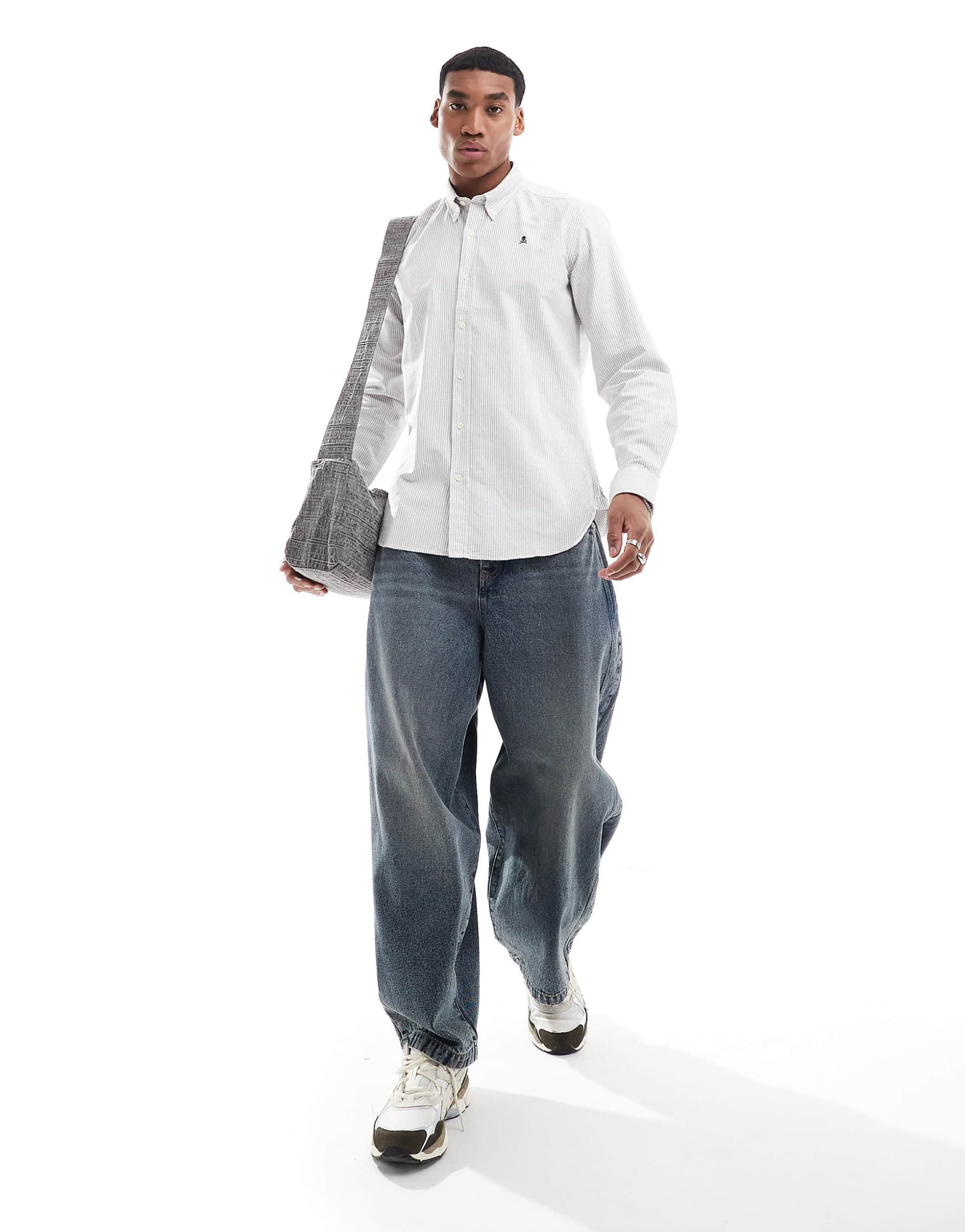 New Oxford Shirt In Taupe Stripes