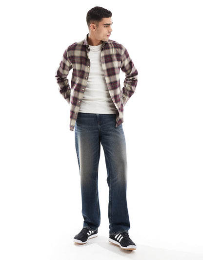 Ferdinad Winter Shirt In Taupe Check