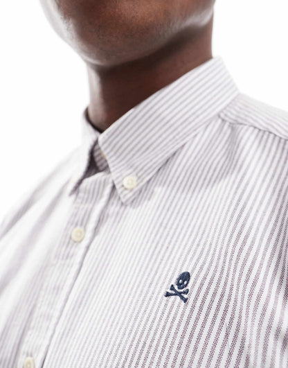New Oxford Shirt In Burgundy Stripes
