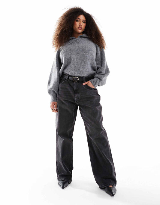 Curve Wide Leg Dad Jeans