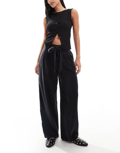 Soft Belted Ankle Grazer Trousers