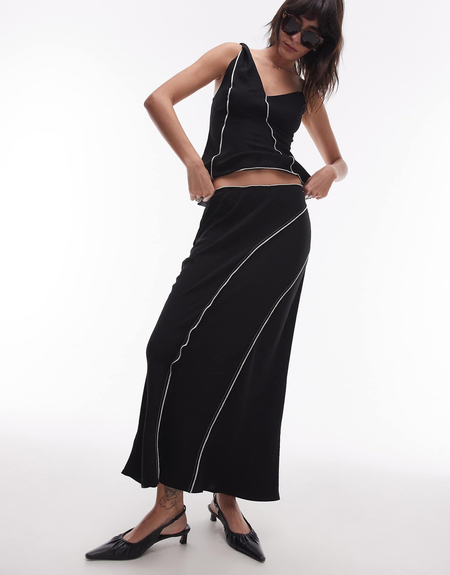 Co-Ord Raw Edge Maxi Skirt