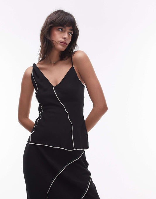 Co-Ord Twist Strap Raw Edge Cami