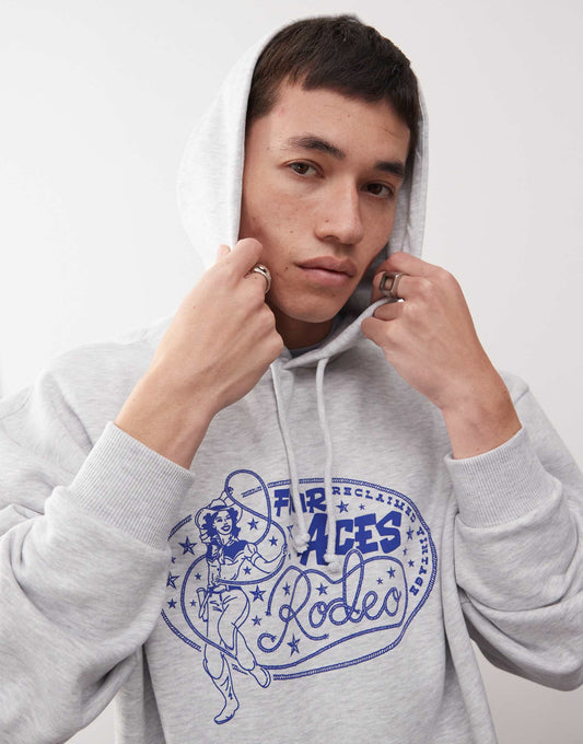 Oversized Hoodie With Rodeo Print