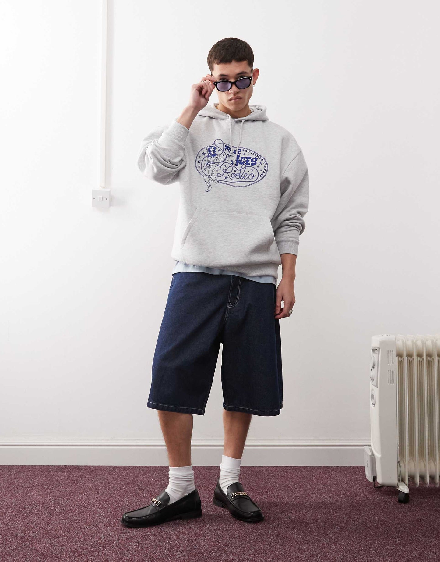 Oversized Hoodie With Rodeo Print