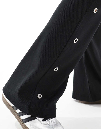 Flare Trousers With Eyelet Detail