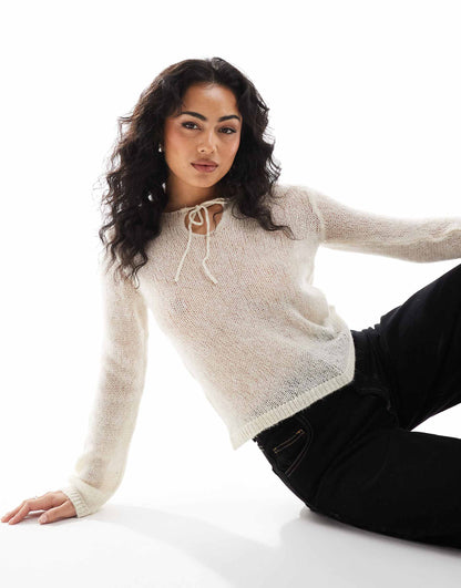 Neck Tie Detail Jumper