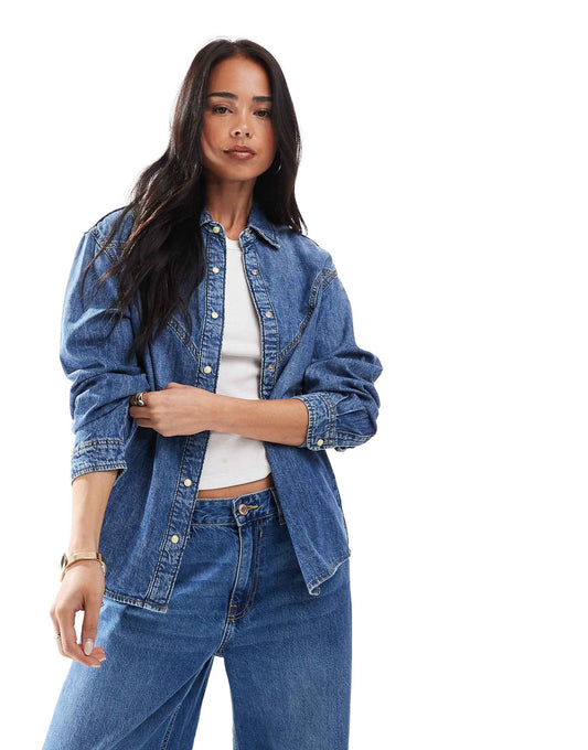 Western Detail Denim Shirt