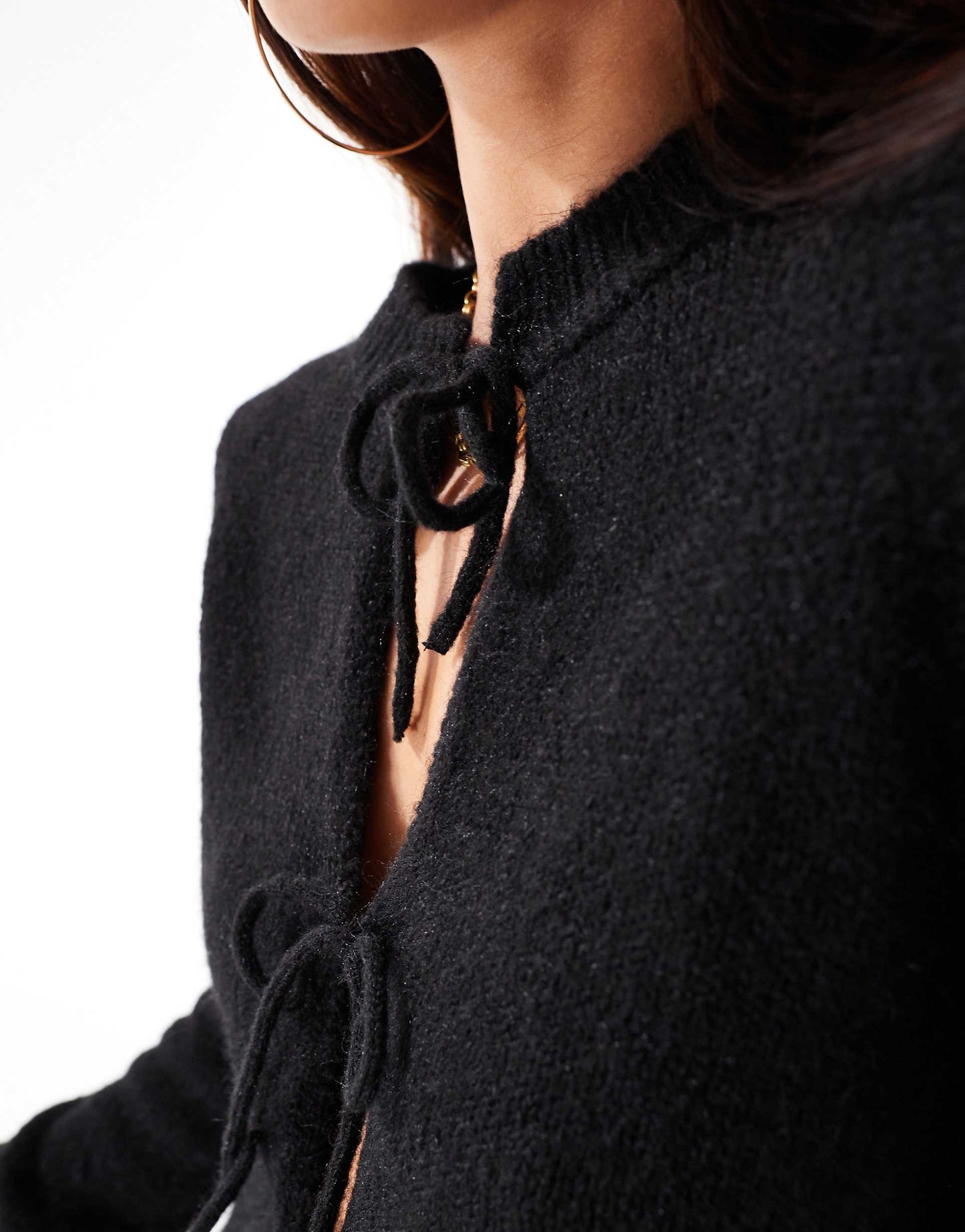 Knitted Oversized Tie Front Cardigan