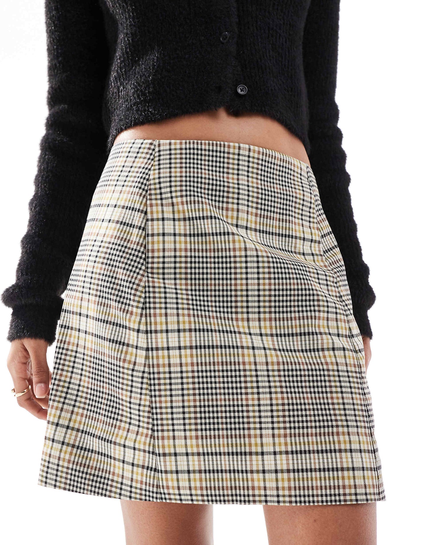 Mini Check Skirt In Lime