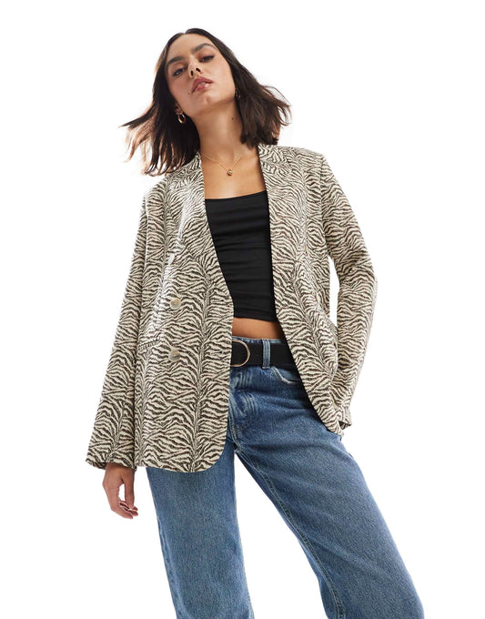 Fem Fantasy Blazer In Animalprint