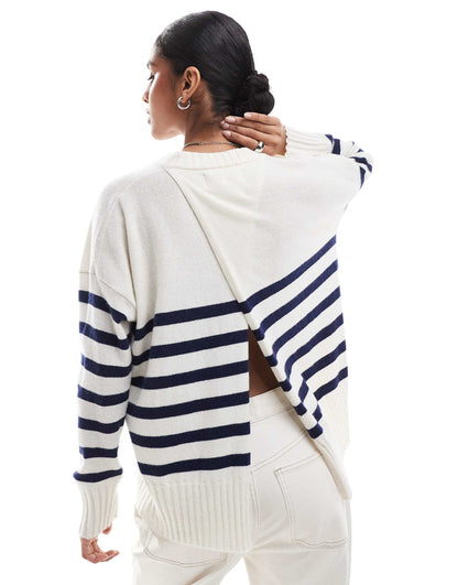 Joy Back Jumper In Blue Stripes